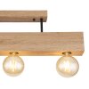 Globo ERNA Plafondlamp Hout licht, Zwart, 3-lichts