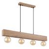 Globo ERNA Hanger Hout licht, Zwart, 4-lichts