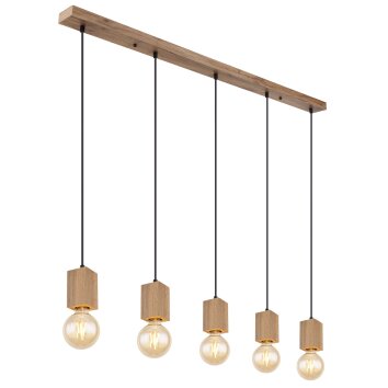 Globo ERNA Hanger Hout licht, Zwart, 5-lichts