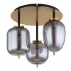 Globo BLACKY Plafondlamp Messing, Zwart, 3-lichts