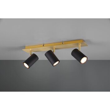 Trio MARLEY Plafondlamp Zwart-Goud, 3-lichts