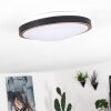 Kelva Plafondlamp LED Oud messing, Zwart, Wit, 1-licht