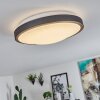 Kelva Plafondlamp LED Oud messing, Zwart, Wit, 1-licht