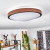 Kelva Plafondlamp LED Bruin, Zwart, Wit, 1-licht