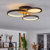 Avelal Plafondlamp LED Bruin, houtlook, Zwart, 1-licht