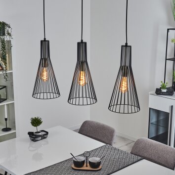 Samorinha Hanglamp Zwart, 3-lichts