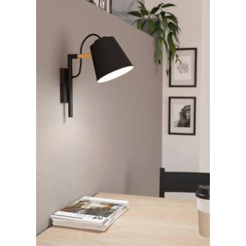 Eglo LACEY Muurlamp Bruin, Zwart, 1-licht