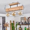 Heimola Plafondlamp Bruin, houtlook, Zwart, 3-lichts