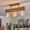 Heimola Plafondlamp Bruin, houtlook, Zwart, 3-lichts