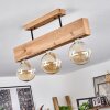 Heimola Plafondlamp Bruin, houtlook, Zwart, 3-lichts