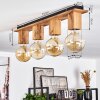 Heimola Plafondlamp Bruin, houtlook, Zwart, 4-lichts