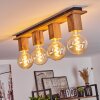 Heimola Plafondlamp Bruin, houtlook, Zwart, 4-lichts