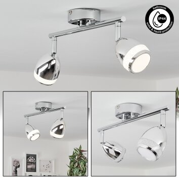 Morges Plafondlamp LED Chroom, 2-lichts