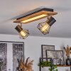 Bardhaman Plafondlamp LED Chroom, houtlook, Zwart, Wit, 3-lichts