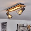 Bardhaman Plafondlamp LED Chroom, houtlook, Zwart, Wit, 3-lichts