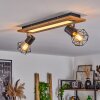 Bardhaman Plafondlamp LED Chroom, houtlook, Zwart, Wit, 3-lichts