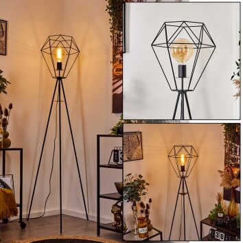 Bardhaman Staande lamp Zwart, 1-licht