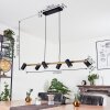 Zuoz Hanglamp Messing, Zwart, 6-lichts