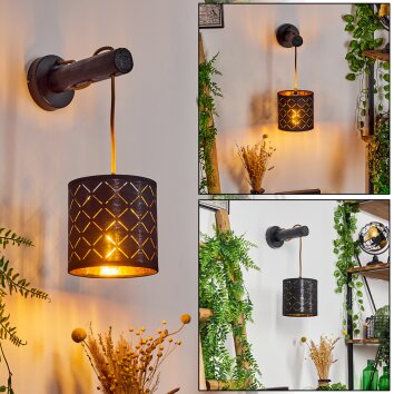 Tallaboa Muurlamp Bruin, Zwart, 1-licht