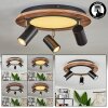 Sequeira Plafondlamp Bruin, Chroom, Zwart, Wit, 3-lichts