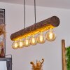 Canedo Hanglamp Hout donker, Zwart, 6-lichts