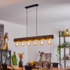 Canedo Hanglamp Hout donker, Zwart, 6-lichts