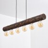 Canedo Hanglamp Hout donker, Zwart, 6-lichts