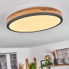 Salmi Plafondpaneel LED Antraciet, Bruin, houtlook, 1-licht