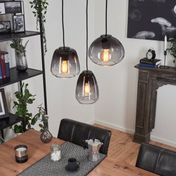 Mechaico Hanglamp Zwart, 3-lichts