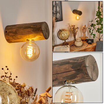 Canedo Muurlamp Hout donker, 1-licht