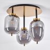 Verbania Plafondlamp Messing, 3-lichts