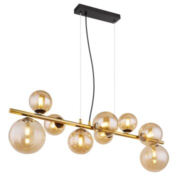 Globo RIHA Hanglamp LED Messing, Zwart, 9-lichts