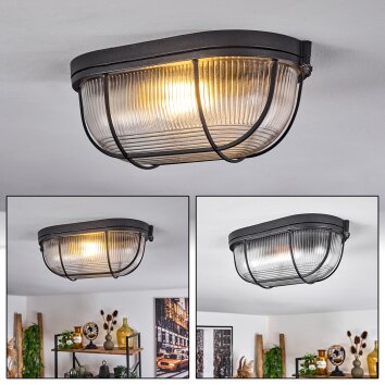 Quintay Plafondlamp Zwart, 1-licht