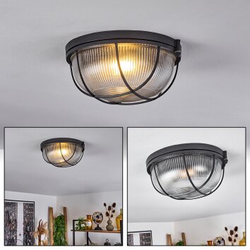 Quintay Plafondlamp Zwart, 1-licht