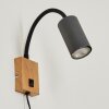 Javel Muurlamp Antraciet, houtlook, 1-licht