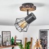 Bardhaman Plafondlamp Hout licht, houtlook, Zwart, 1-licht