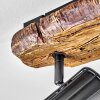 Bardhaman Plafondlamp Hout licht, houtlook, Zwart, 2-lichts