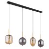 Globo BLACKY Hanglamp Messing, Zwart, 4-lichts