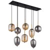 Globo BLACKY Hanglamp Messing, Zwart, 8-lichts