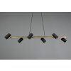 Trio Marley Hanglamp Zwart-Goud, 6-lichts