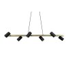 Trio Marley Hanglamp Zwart-Goud, 6-lichts