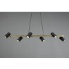 Trio Marley Hanglamp Zwart-Goud, 6-lichts