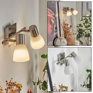 Villaseca Muurlamp LED Nikkel mat, 2-lichts