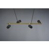 Trio Marley Hanglamp Zwart-Goud, 4-lichts