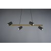 Trio Marley Hanglamp Zwart-Goud, 4-lichts