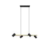 Trio Marley Hanglamp Zwart-Goud, 4-lichts