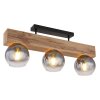 Globo MOITAS Plafondlamp houtlook, Zwart, 3-lichts