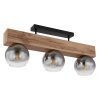 Globo MOITAS Plafondlamp houtlook, Zwart, 3-lichts