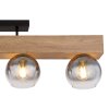 Globo MOITAS Plafondlamp houtlook, Zwart, 4-lichts