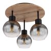 Globo MOITAS Plafondlamp houtlook, Zwart, 3-lichts